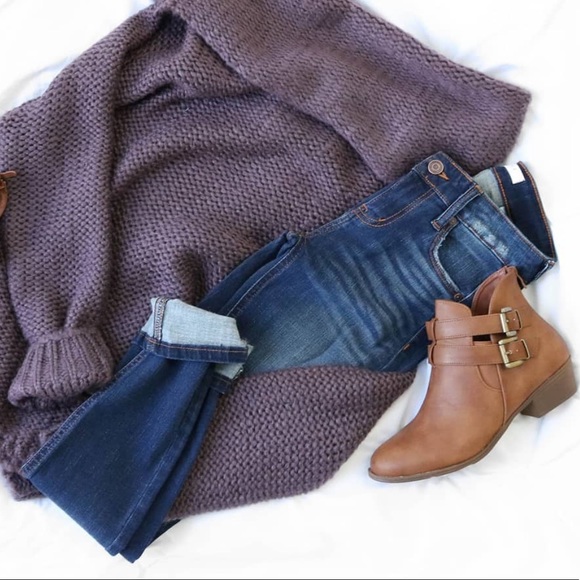 Tan Side Cut Out Cross Double Buckle Ankle Booties - Picture 8 of 8